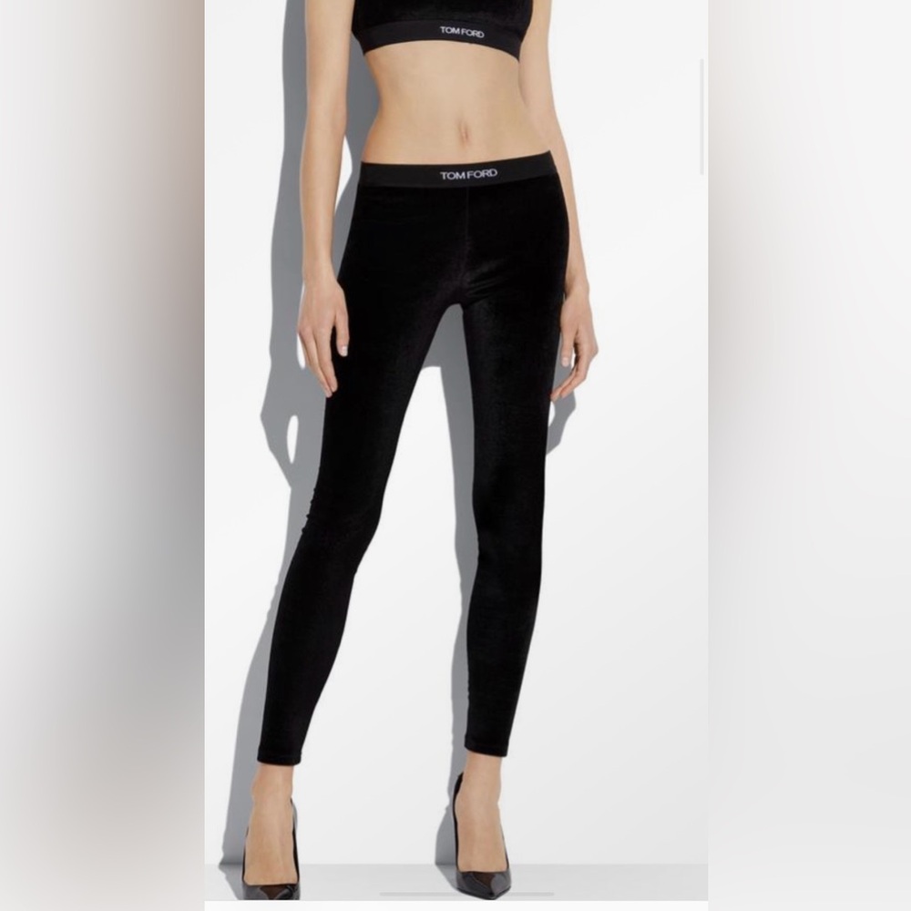 Tom Ford Women's black velvet leggings XS NWOT
